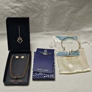 Lot of 3 VIOLET HARPER Sets Necklaces Earrings Bracelets Gold Silver NEW